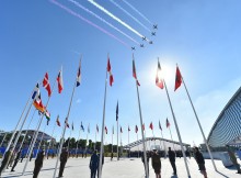 New NATO Headquarters Handover Ceremony and Fly-past - Meeting of NATO Heads of State and Government in Brussels
